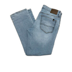 Buffalo David Bitton Men's Axel slim-fit jeans, light blue/ sanded wash.